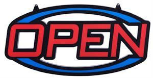 Large 3D Open Sign with Flash Animation 32 Inches by 16 Inches