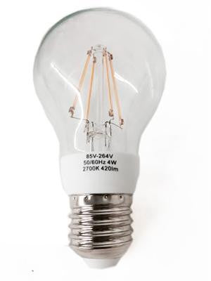 4 Watt 420 lumen LED Filament Light Bulb by Nova Bright Warm White E27