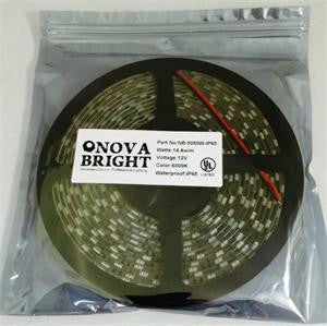 NovaBright 12V UL Approved 5050SMD LED Strip Light White 6000K IP65