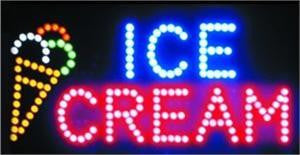 Ice Cream LED Business Sign 19x10 inches Red and Blue HC-015